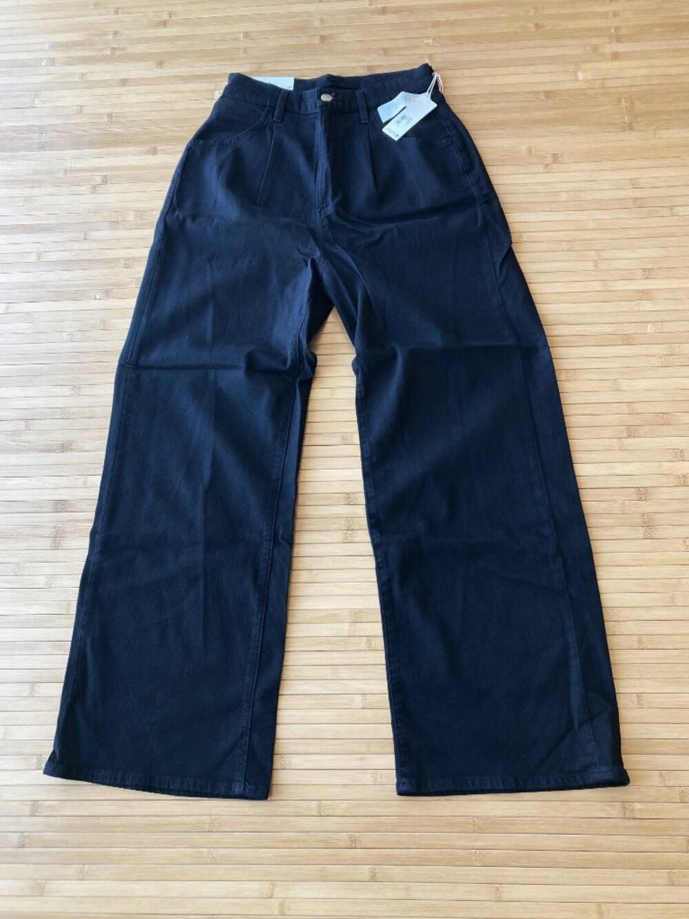Joe's Jeans The Pleated Wide Leg Ankle Jean Women's 26 Black NWT